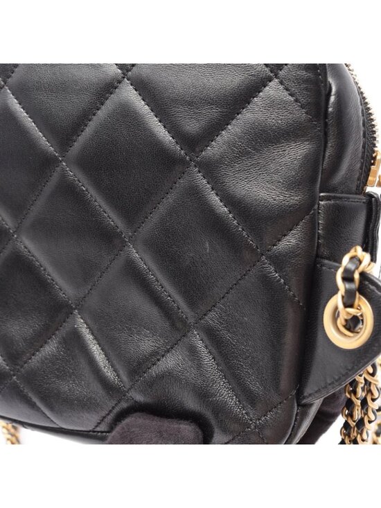 Chanel Backpack Quilted Square Chain Black Lambskin main image 10